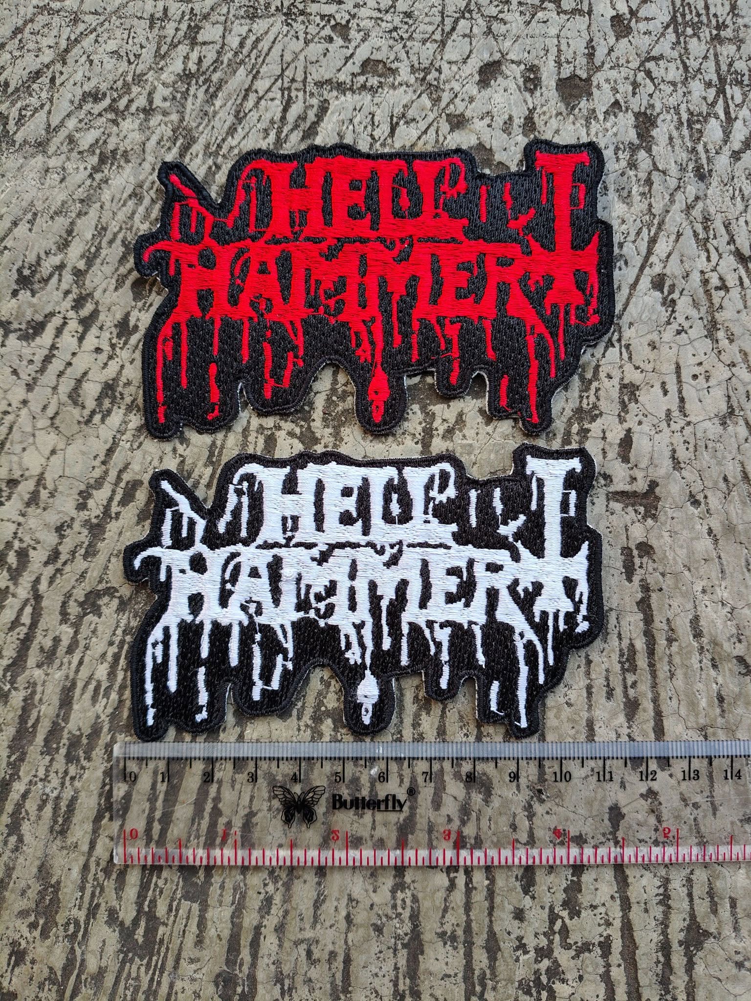HELL HAMMER LOGO – EMBROIDERY PATCH SMALL