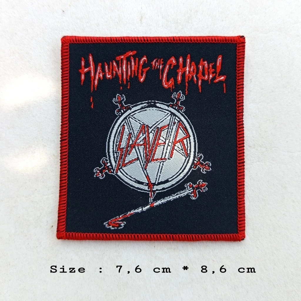 SLAYER – Haunting The Chapel WOVEN PATCH RED