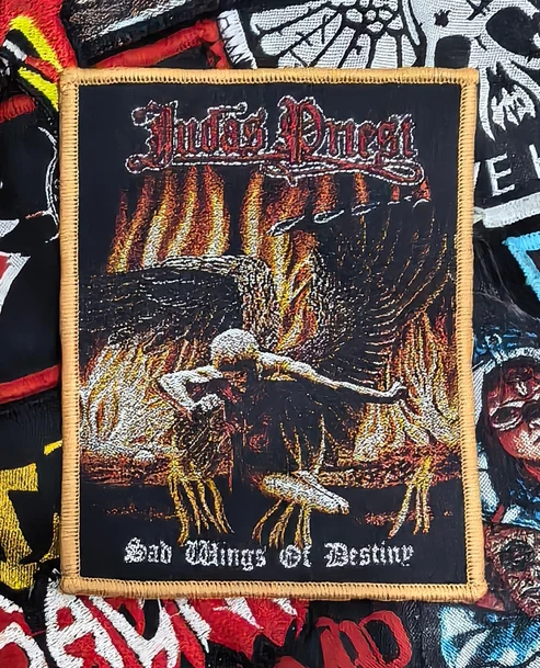 JUDAS PRIEST SAD WINGS OF DESTINY WOVEN PATCH BROWN